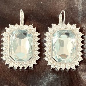 Large Square Crystal Earrings